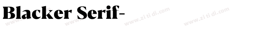 Blacker Serif字体转换
